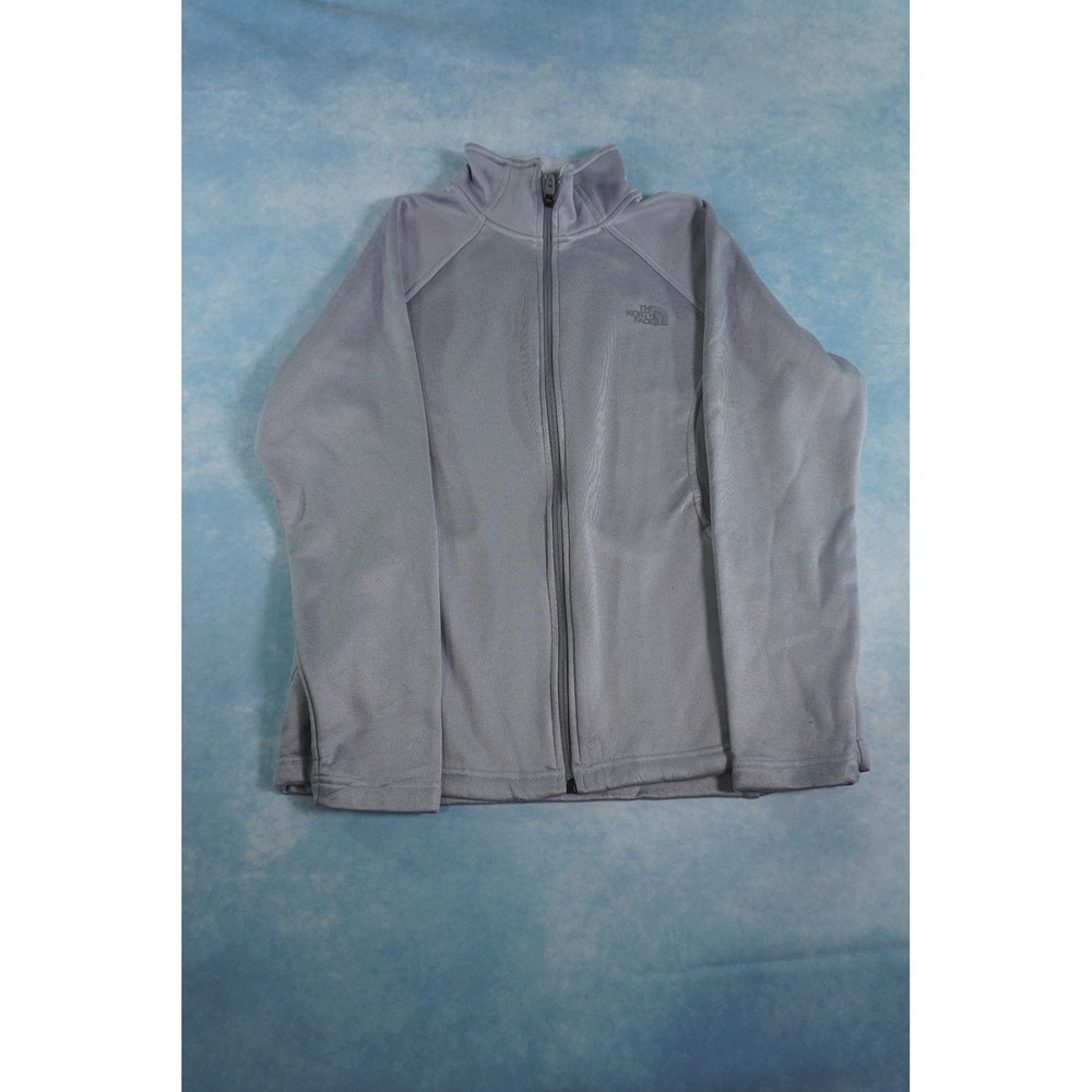 The North Face Agave Fleece Jacket Womens L Blue Gray Full Zip NF0A2RDG